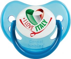 I Love Italy Sucette Physiologique Bleue phosphorescente