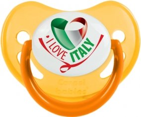I Love Italy Sucette Physiologique Jaune phosphorescente