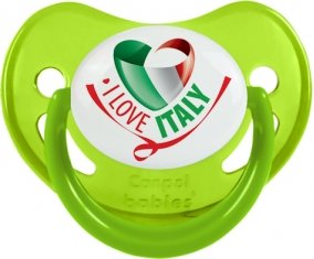 I Love Italy Sucette Physiologique Vert phosphorescente