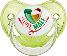 I Love Mali Tétine Physiologique Vert à paillette