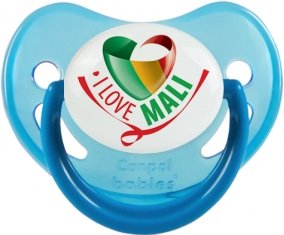 I Love Mali Tétine Physiologique Bleue phosphorescente