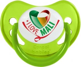 I Love Mali Tétine Physiologique Vert phosphorescente