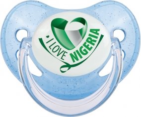 I Love Nigeria Sucete Physiologique Bleue à paillette