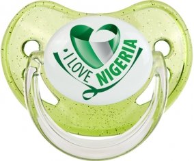 I Love Nigeria Sucete Physiologique Vert à paillette
