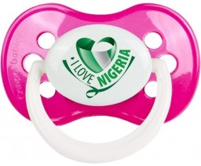 I Love Nigeria Sucette Anatomique Rose foncé classique