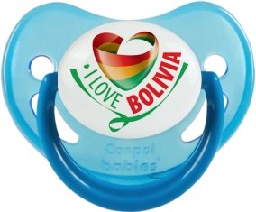 I Love Bolivia Tétine Physiologique Bleue phosphorescente