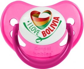 I Love Bolivia Tétine Physiologique Rose phosphorescente