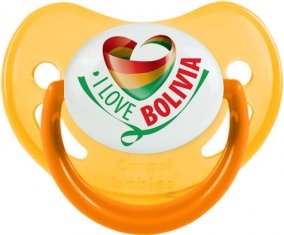 I Love Bolivia Tétine Physiologique Jaune phosphorescente