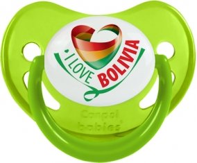 I Love Bolivia Tétine Physiologique Vert phosphorescente