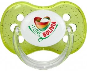 I Love Bolivia Sucete Cerise Vert à paillette