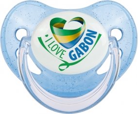 I Love Gabon Sucete Physiologique Bleue à paillette
