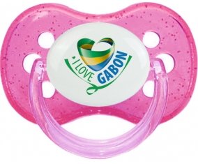 I Love Gabon Sucette Cerise Rose à paillette