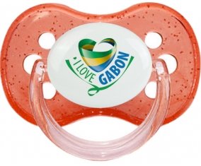 I Love Gabon Sucette Cerise Rouge à paillette