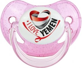 I Love Yemen Sucette Physiologique Rose à paillette