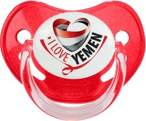 I Love Yemen Sucette Physiologique Rouge à paillette