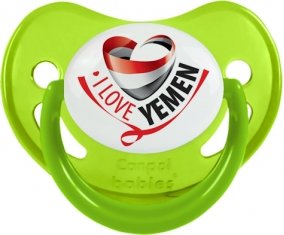 I Love Yemen Sucette Physiologique Vert phosphorescente