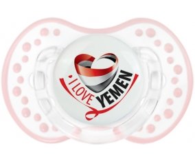 I Love Yemen Sucette LOVI Dynamic Retro-blanc-rose-tendre classique