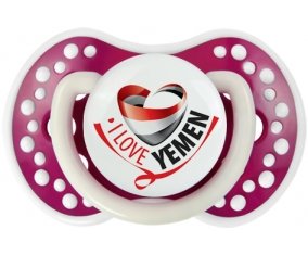 I Love Yemen Sucette LOVI Dynamic Fuchsia phosphorescente