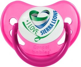 I Love Sierra Leone Sucette Physiologique Rose phosphorescente