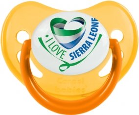 I Love Sierra Leone Sucette Physiologique Jaune phosphorescente