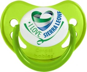 I Love Sierra Leone Sucette Physiologique Vert phosphorescente
