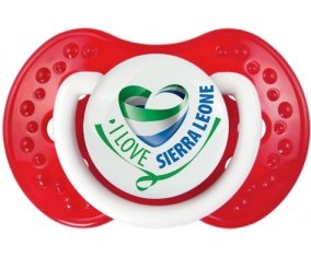 I Love Sierra Leone Sucette LOVI Dynamic Blanc-rouge classique