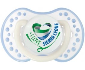 I Love Sierra Leone Sucette LOVI Dynamic Blanc-cyan classique