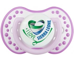 I Love Sierra Leone Sucette LOVI Dynamic Blanc-mauve classique