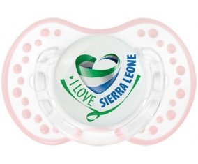 I Love Sierra Leone Sucette LOVI Dynamic Retro-blanc-rose-tendre classique