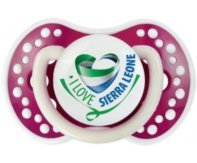 I Love Sierra Leone Sucette LOVI Dynamic Fuchsia phosphorescente