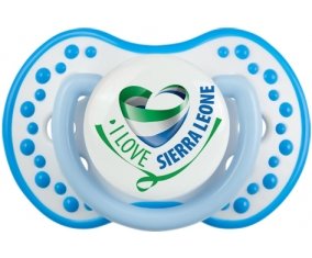 I Love Sierra Leone Sucette LOVI Dynamic Blanc-bleu phosphorescente