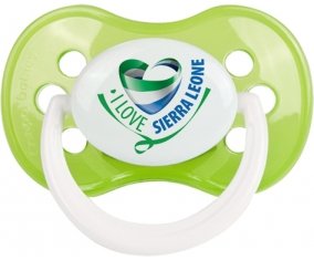 I Love Sierra Leone Sucette Anatomique Vert classique