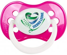 I Love Sierra Leone Sucette Anatomique Rose foncé classique