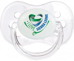 I Love Sierra Leone Tétine Cerise Transparent classique