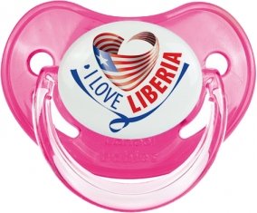 I Love Liberia Sucette Physiologique Rose classique