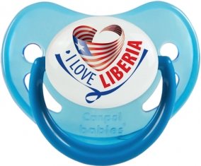 I Love Liberia Sucette Physiologique Bleue phosphorescente