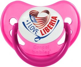 I Love Liberia Sucette Physiologique Rose phosphorescente