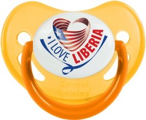 I Love Liberia Sucette Physiologique Jaune phosphorescente