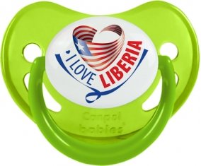I Love Liberia Sucette Physiologique Vert phosphorescente
