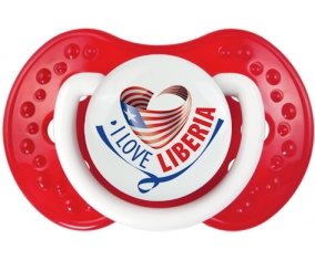 I Love Liberia Sucette LOVI Dynamic Blanc-rouge classique