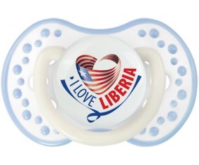 I Love Liberia Sucette LOVI Dynamic Blanc-cyan classique