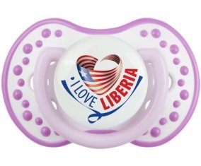I Love Liberia Sucette LOVI Dynamic Blanc-mauve classique