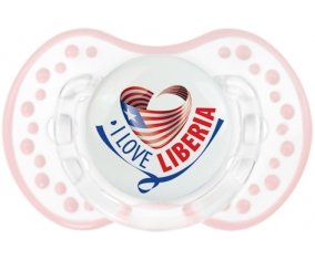 I Love Liberia Sucette LOVI Dynamic Retro-blanc-rose-tendre classique