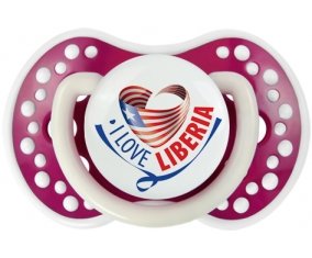I Love Liberia Sucette LOVI Dynamic Fuchsia phosphorescente