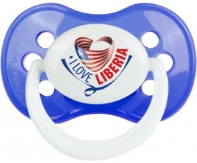 I Love Liberia Tétine Anatomique Bleu classique