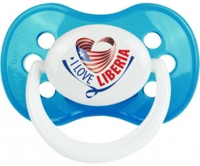 I Love Liberia Tétine Anatomique Cyan classique
