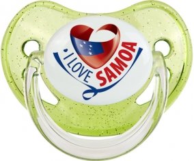 I Love Samoa Sucette Physiologique Vert à paillette
