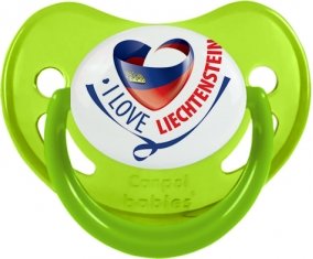 I Love Liechtenstein maps Tétine Physiologique Vert phosphorescente