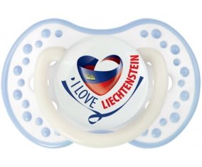 I Love Liechtenstein maps Sucete LOVI Dynamic Blanc-cyan classique