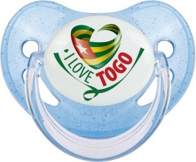 I Love Togo Sucete Physiologique Bleue à paillette